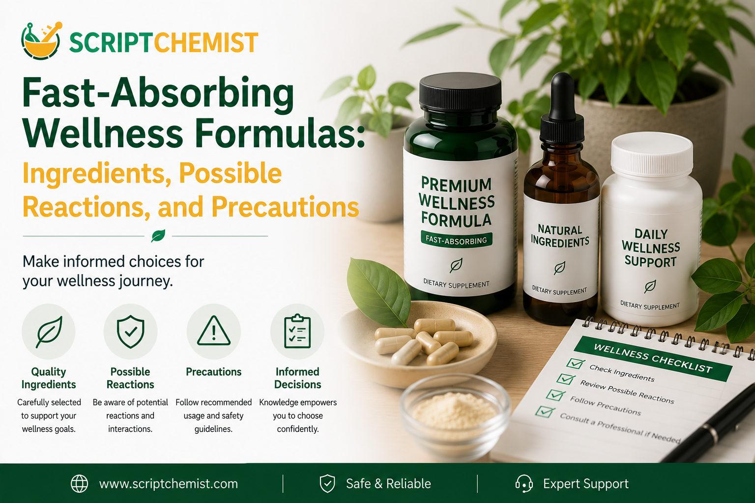 Fast-Absorbing Wellness Formulas: Ingredients, Possible Reactions, and Precautions